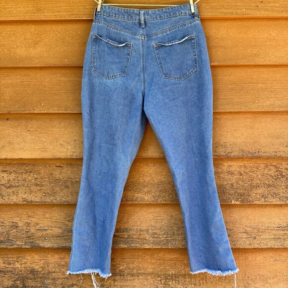 Forever 21 High Rise Ankle Distressed Lose Fit Blue Jeans Size 28 - Picture 3 of 13